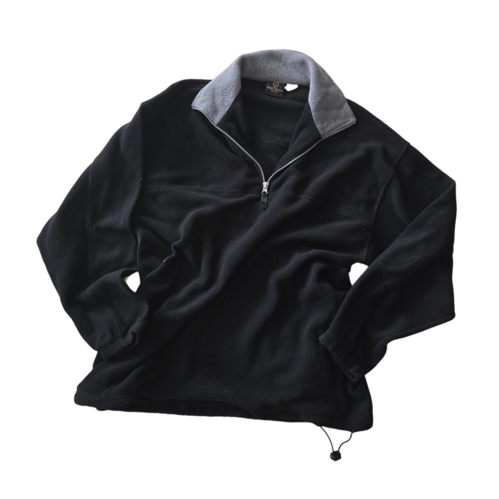 Rag Wear Black and Gray Quarter-Zip Pullover Cozy Soft Fall #91180 Size XL Mens